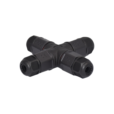 Qualität  7.5mm LED Waterproof Connector 4ways IP67 Screw T Type Assembly 2 Pin Solar Connector Fabrik