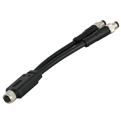 Stiftweibliches männliches wasserdichtes Kabel-Verbindungsstück des Sensor-IP68 M12 Y des Slitter-3 - 12