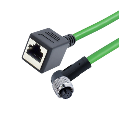Männlich-weibliches wasserdichtes Flachkabel-Verbindungsstück IP68 M12 EIN Code 4pin 8pin D X zum Stecker Rj45
