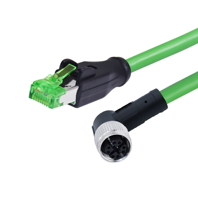 Kundenspezifisches M12 EIN Code 3 B D X - 17 Pin To Rjs 45 wasserdichtes Kabel des Sensor-Verbindungsstück-2m