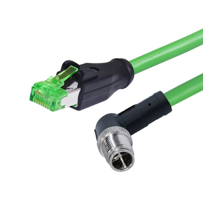 Männlich-weibliches wasserdichtes Flachkabel-Verbindungsstück IP68 M12 EIN Code 4pin 8pin D X zum Stecker Rj45