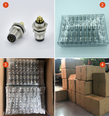 5 männlich-weibliches M12 A Verbindungsstück des Stiftcode-Verbindungsstück-wasserdichtes Platten-Berg-M12