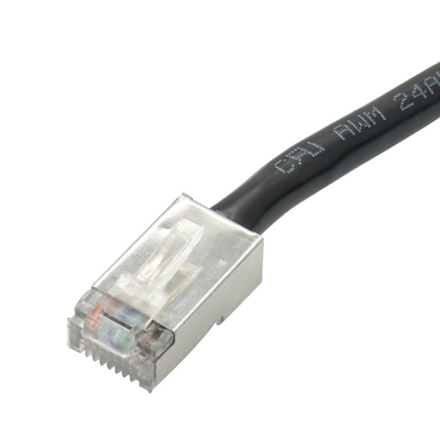 Wasserdichtes Ethernet-Verbindungsstück-gerades schwarzes Form-Kabel des Schrauben-Verschluss-8P8C Rj45 im Freien