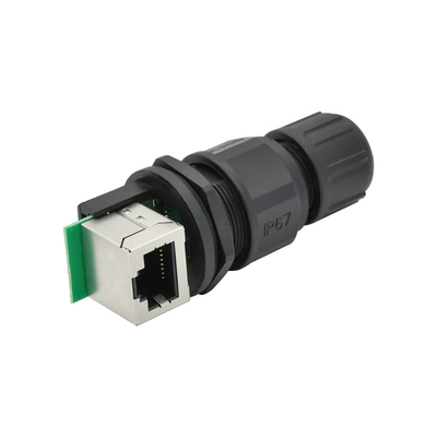 Rechtwinkliges wasserdichtes Schrauben-Verschluss-Platten-Berg des Ethernet-Rj45 Verbindungsstück abgeschirmter