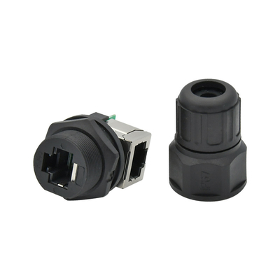 Rechtwinkliges wasserdichtes Schrauben-Verschluss-Platten-Berg des Ethernet-Rj45 Verbindungsstück abgeschirmter