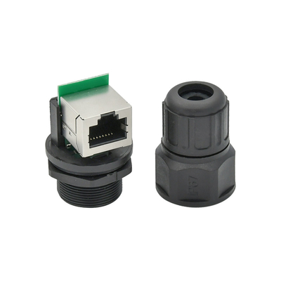 Rechtwinkliges wasserdichtes Schrauben-Verschluss-Platten-Berg des Ethernet-Rj45 Verbindungsstück abgeschirmter