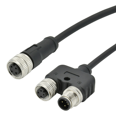 Mann Teiler der Frau-4 der Stiftm12 Y zum wasserdichten Overmolded-Kabel-Verbindungsstück