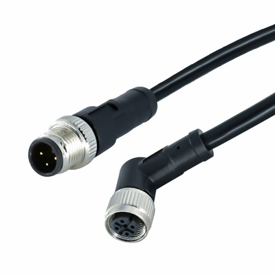 Ein kodiertes weibliches wasserdichtes Kabel-Verbindungsstück des Mannm12 3 Pin Connector Straight Angle Outdoor