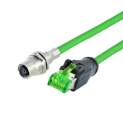 Abgeschirmtes Netz-wasserdichtes Ethernet-Kabel-Verbindungsstück M12 zum Verbindungsstück Rj45
