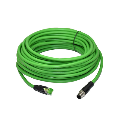 Abgeschirmtes Netz-wasserdichtes Ethernet-Kabel-Verbindungsstück M12 zum Verbindungsstück Rj45