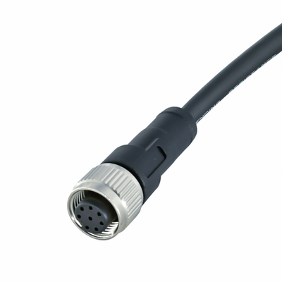 Sensor-Stromkabel M12 8 Pin Waterproof Wire Connector With Overmolded