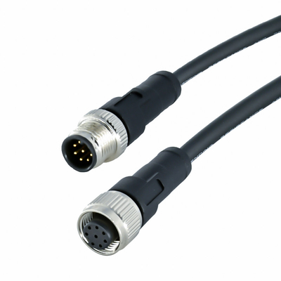 Wasserdichte Overmolded-Kabel-Verbindungsstücke M12 A kodiert 5 8 Pin Core Male/Frau