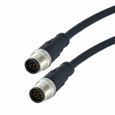 Lötmittel, das M12 wasserdichtes Verbindungsstück männlich-weibliche 3 - 17 Kern PUR TPU PVC zuschließt