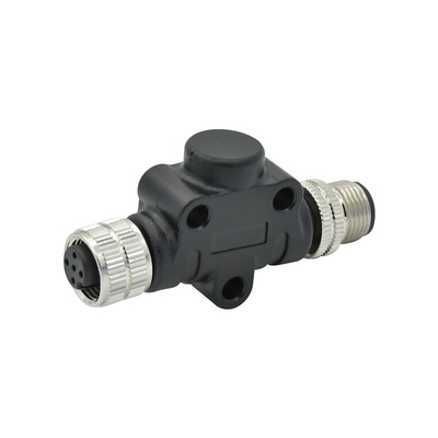 IP68 T Typ M12 wasserdichter Stecker kombiniert einen Code 5Pin Stecker auf Buchse