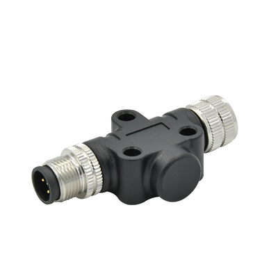 IP68 T Typ M12 wasserdichter Stecker kombiniert einen Code 5Pin Stecker auf Buchse