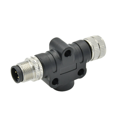 IP68 T Typ M12 wasserdichter Stecker kombiniert einen Code 5Pin Stecker auf Buchse