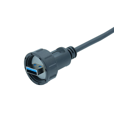 USBs 3,0 wasserdichtes USB Kabel-Verbindungsstück des Platten-Berg-IP67 für die Werbung des Leuchtkasten-Kabels