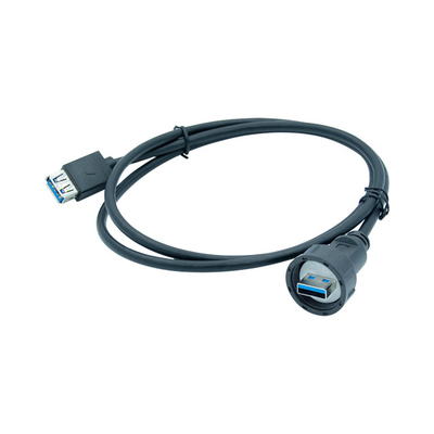 USBs 3,0 wasserdichtes USB Kabel-Verbindungsstück des Platten-Berg-IP67 für die Werbung des Leuchtkasten-Kabels