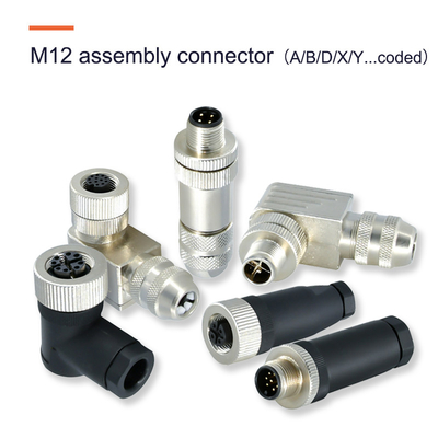 Wasserdichtes Steckverbinder mit 4A Nennstrom M12 mit DIN- und TPU/PA-Einsatz