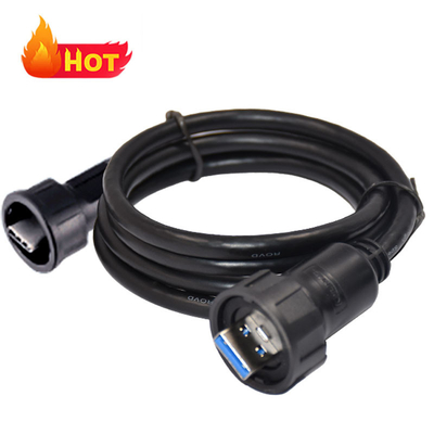 Weibliches Micro USB Jack Wasserdichtes USB C Kabel in schwarzer Farbe