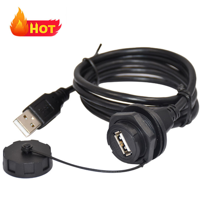 Weibliches Micro USB Jack Wasserdichtes USB C Kabel in schwarzer Farbe