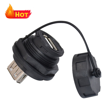 Weibliches Micro USB Jack Wasserdichtes USB C Kabel in schwarzer Farbe