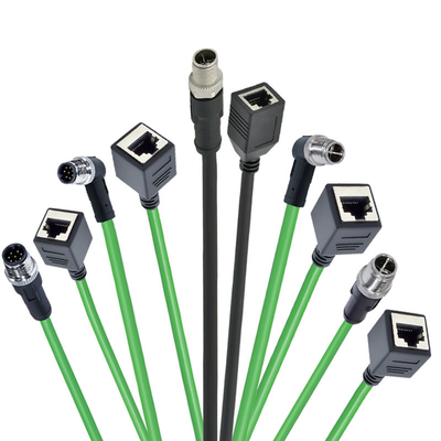 M12 bis RJ45 wasserdichte Verbindung 3-17 Pin A B C D X Code Männlich weiblich