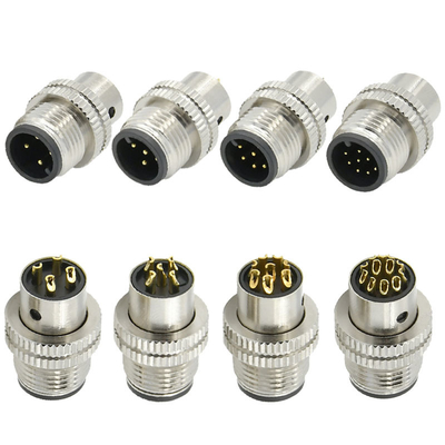 M12 Buchsenstecker, geschirmt, 3-17 polig, IP67 wasserdicht, DIN-Standard