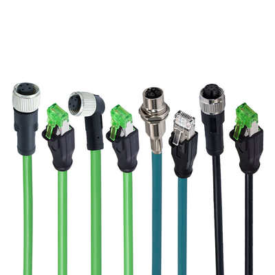 4A bewerteter M12-auf-RJ45-Steckverbinder, IP67 wasserdicht, Stecker/Buchse