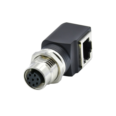 M12-auf-RJ45-Ethernet-Steckverbinder Stecker/Buchse IP67 wasserdicht 3-17 Pin