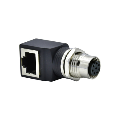 M12-auf-RJ45-Ethernet-Steckverbinder Stecker/Buchse IP67 wasserdicht 3-17 Pin