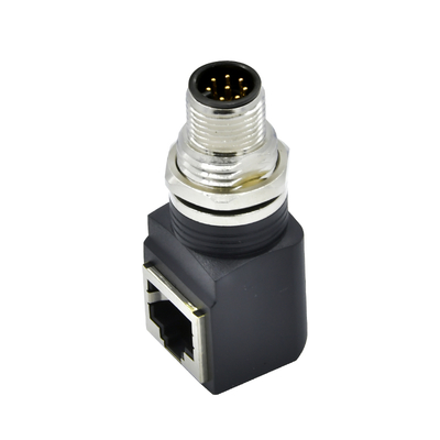 M12-auf-RJ45-Ethernet-Steckverbinder Stecker/Buchse IP67 wasserdicht 3-17 Pin