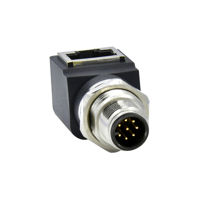 M12-auf-RJ45-Ethernet-Steckverbinder Stecker/Buchse IP67 wasserdicht 3-17 Pin