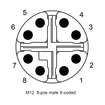 IP68 M12 X-Code auf RJ45 Cat6 Ethernet-Kabel 1 Meter