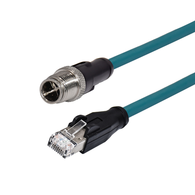 M12 X Code 8-poliger wasserdichter RJ45-Ethernet-Kabel Cat 6