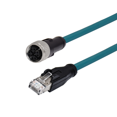 M12 X Code 8-poliger wasserdichter RJ45-Ethernet-Kabel Cat 6