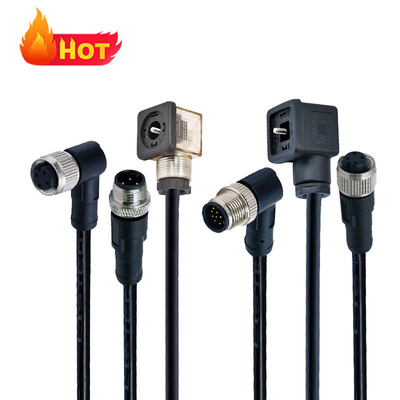 M12-Steckverbinder für Magnetventile, wasserdicht IP67, DIN 43650 A B C Typ