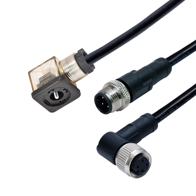 M12-Steckverbinder für Magnetventile, wasserdicht IP67, DIN 43650 A B C Typ