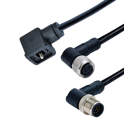 M12-Steckverbinder für Magnetventile, wasserdicht IP67, DIN 43650 A B C Typ