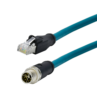 M12 X-Code auf RJ45 Cat6 Adapter 10 Gbps Wasserdicht IP67