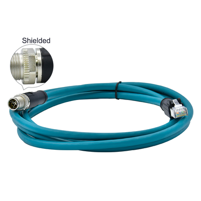 M12 X-Code auf RJ45 Cat6 Adapter 10 Gbps Wasserdicht IP67