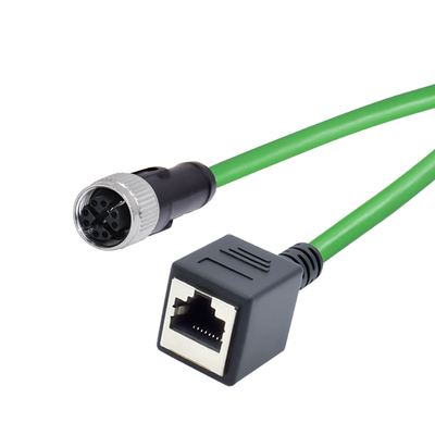 M12 8-poliger X-codierter Stecker auf RJ45 Gigabit Ethernet Kabel IP67