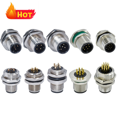 M12 Wasserdichter Stecker Stecker Buchse 3-17 Pin IP67 IP68 DIN