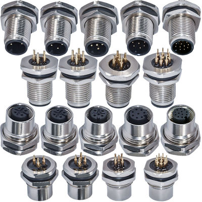 M12 A-Code Wasserdichte Verbindung 3-17 Pin IP67/IP68 DIN Panel Mount