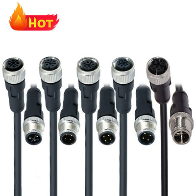 M12 wasserdichtes Steckverbinder IP68 3-17 Pin Männlich weiblich Schraubentyp DIN