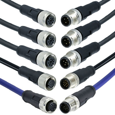 M12 wasserdichtes Steckverbinder IP68 3-17 Pin Männlich weiblich Schraubentyp DIN