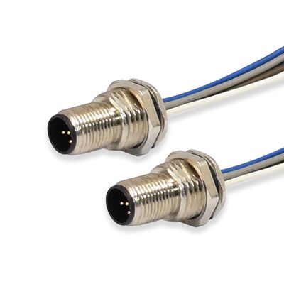 IP67 M12 Waterproof Connector with Screw Lock and Panel Mount for -25°C to +85°C Temperature Range