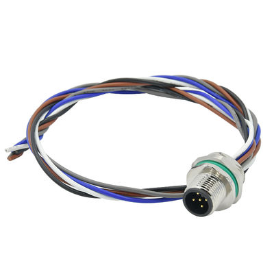 IEC 61076-2-104 Compliant M12 Waterproof Connector with Front Panel Mount and -25℃~85℃ Temperature Range