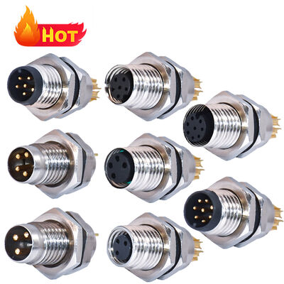 Rigoal IP67/IP68 M8 Wasserdichter Rundsteckverbinder mit 250V Nennspannung und Messing vergoldeten Kontakten