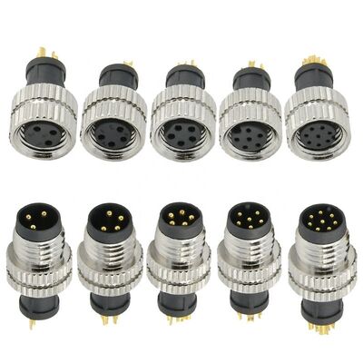M8 wasserdichtes Kreislaufanschluss mit IP67/IP68-Schutz 3-8 Pin-Konfigurationen und PA66+GF-Material für industrielle Sensoren